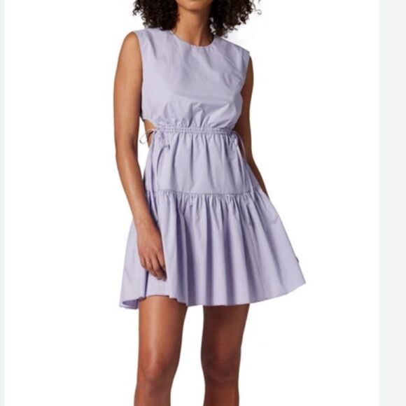 Joie Dresses & Skirts - Joie Bea Cutout Tiered Cotton Sleeveless Mini Dress Purple| L